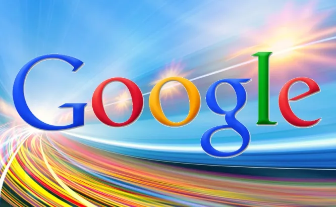 Logoul Google pe un fundal colorat